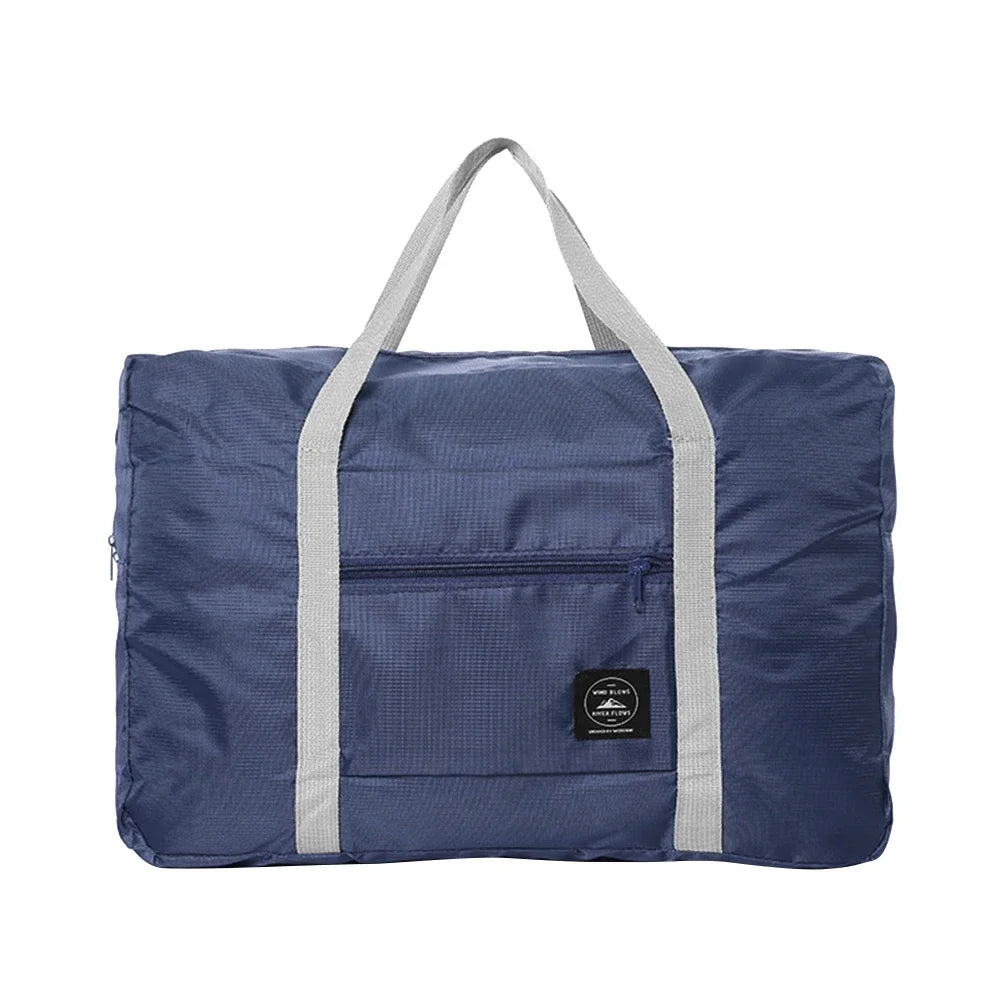 Solid Color Waterproof Foldable Travel Bag Lightweight Large Capacity Luggage Tote 18.9×12.6×6.3 in (48×32×16 cm)
