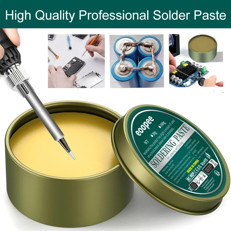 Lead-Free Solder Paste Rosin Flux 10g / 30g / 100g - No-Clean Soldering Paste for PCB & Electronics Repair