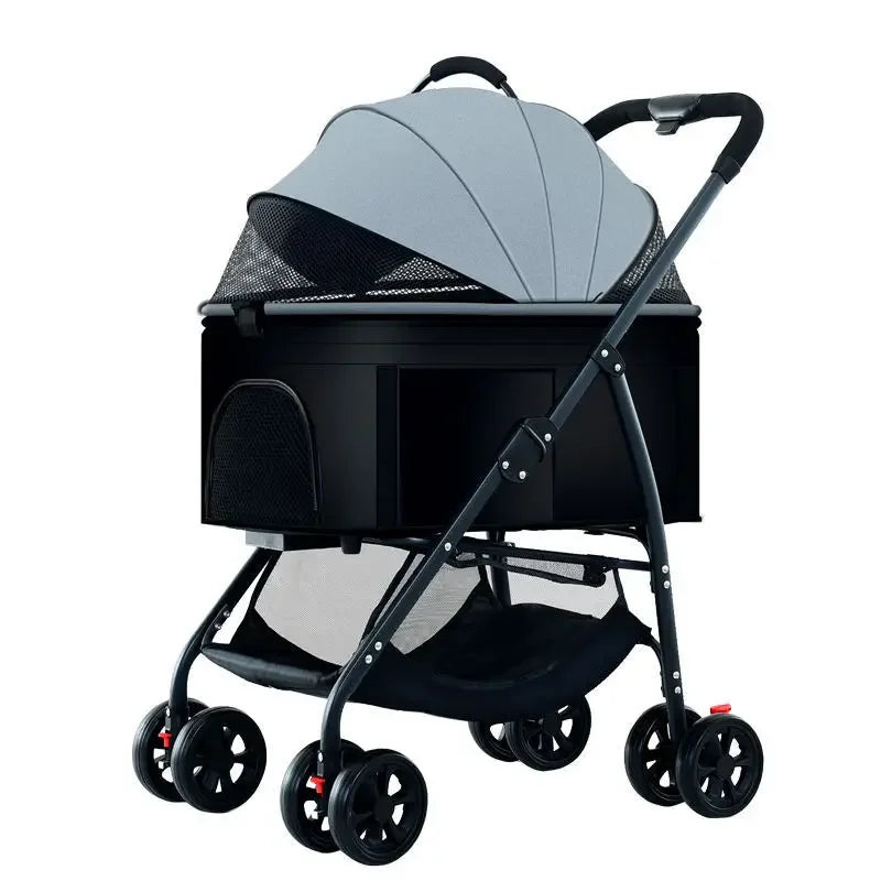 Lightweight Foldable Pet Stroller for Small and Medium Dogs & Cats Portable Outdoor Pet Carrier on Wheels
