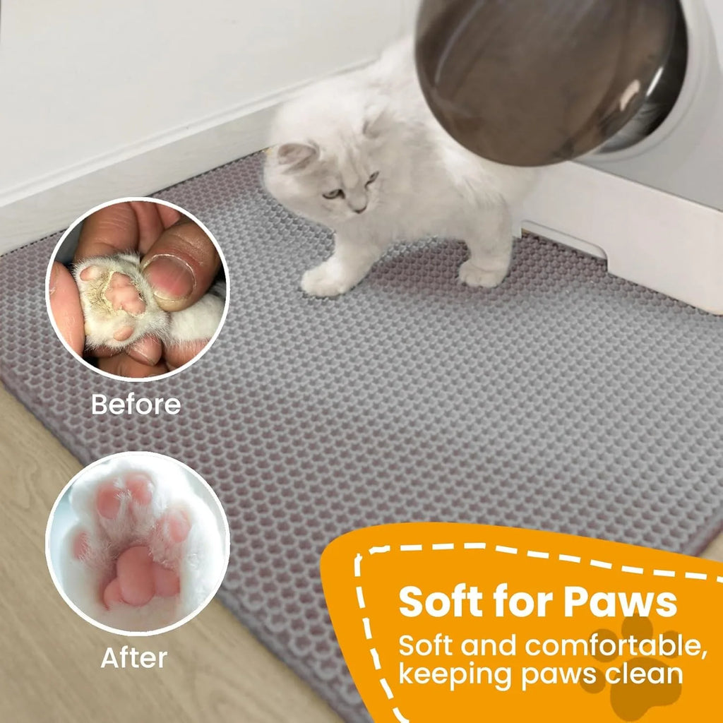 Double-Layer Honeycomb Cat Litter Mat – Waterproof Washable Non-Slip Litter Trapper (30x30, 40x50, 45x60 cm / 12x12, 16x20, 18x24 in)