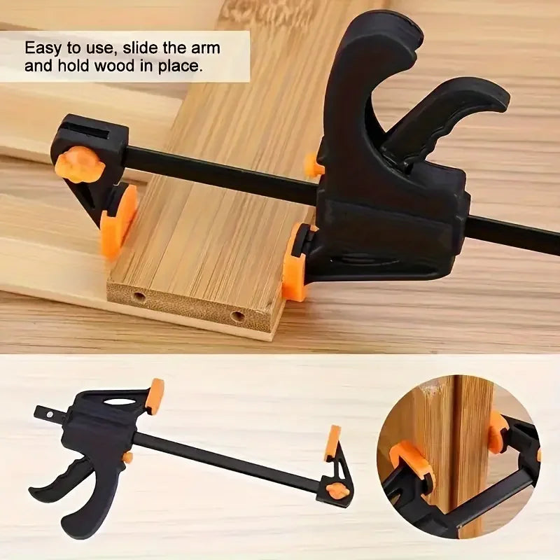 4 in (100 mm) Quick-Release F Bar Clamp — One-Handed Ratchet Clamp for Woodworking, 65 lb