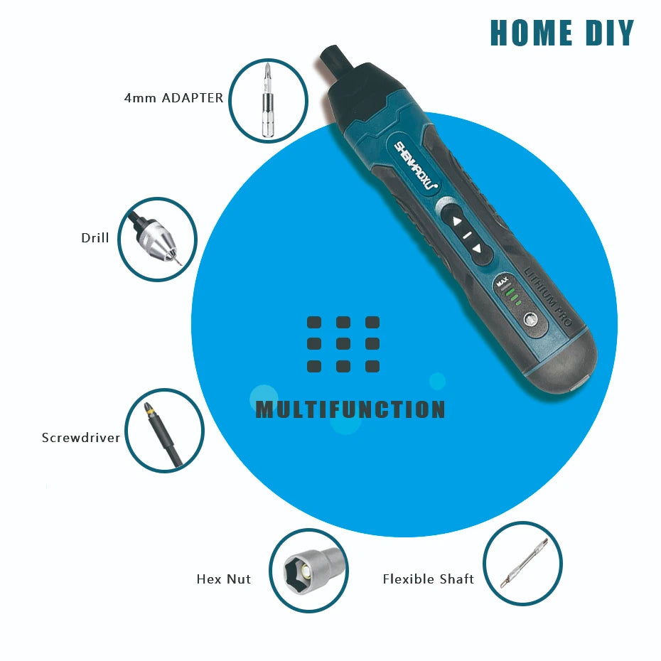 Mini Cordless Electric Screwdriver 3.6V Rechargeable 1300mAh USB-C, Precision Screwdriver with LED & Torque Control, 1/4" (6.35mm) Chuck