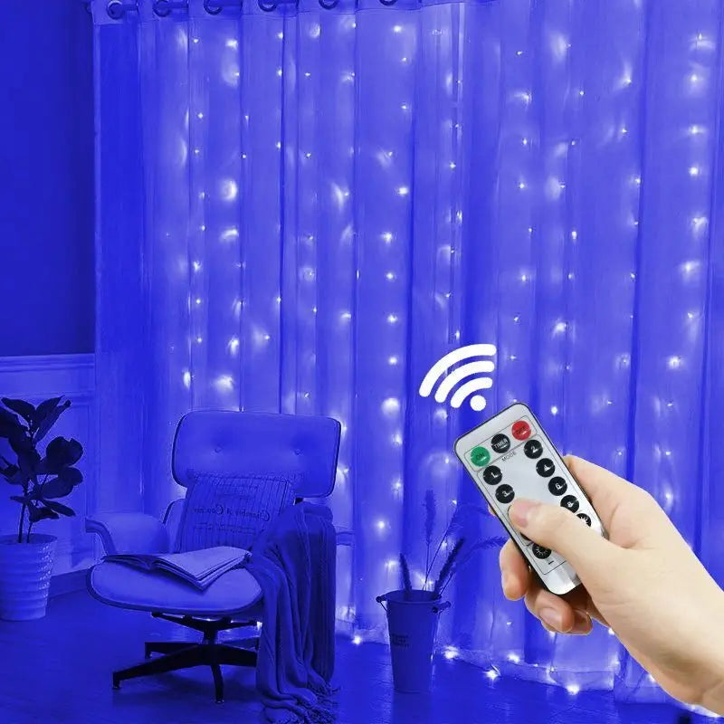 USB LED Curtain Fairy Lights with Remote, Window String Lights for Christmas, Wedding & Bedroom (Multiple Sizes, 5V USB)