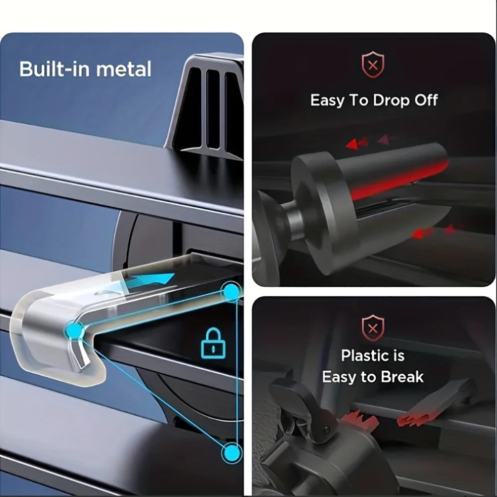Gravity Car Air Vent Phone Holder – Universal Clip Mount for 4–7 in (10.2–17.8 cm) Smartphones, Shockproof 360° Rotation