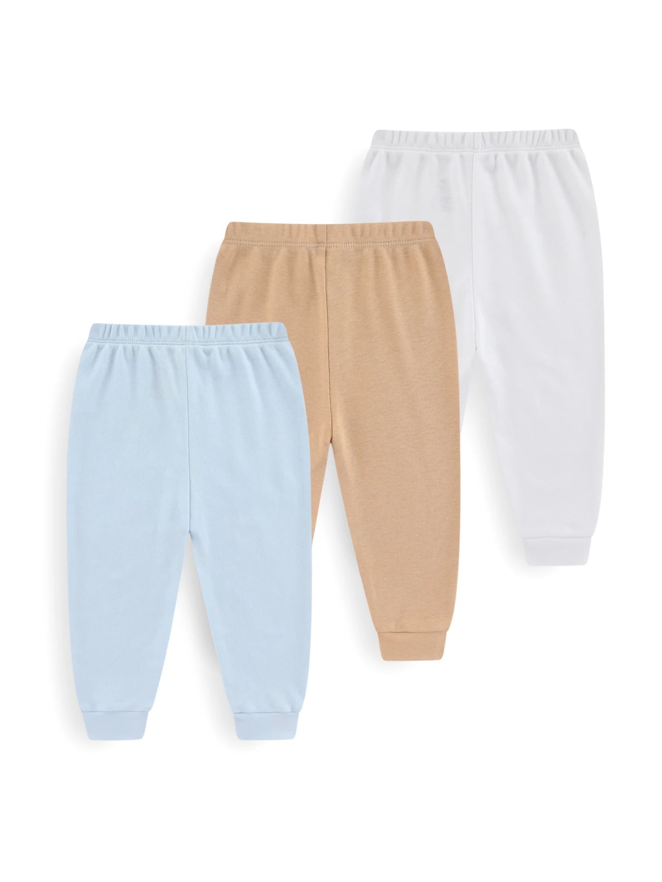 1/3-Pack All-Season 100% Cotton Baby Pants (0-12 Months) Soft Unisex Infant Trousers Elastic Waist Cartoon Print