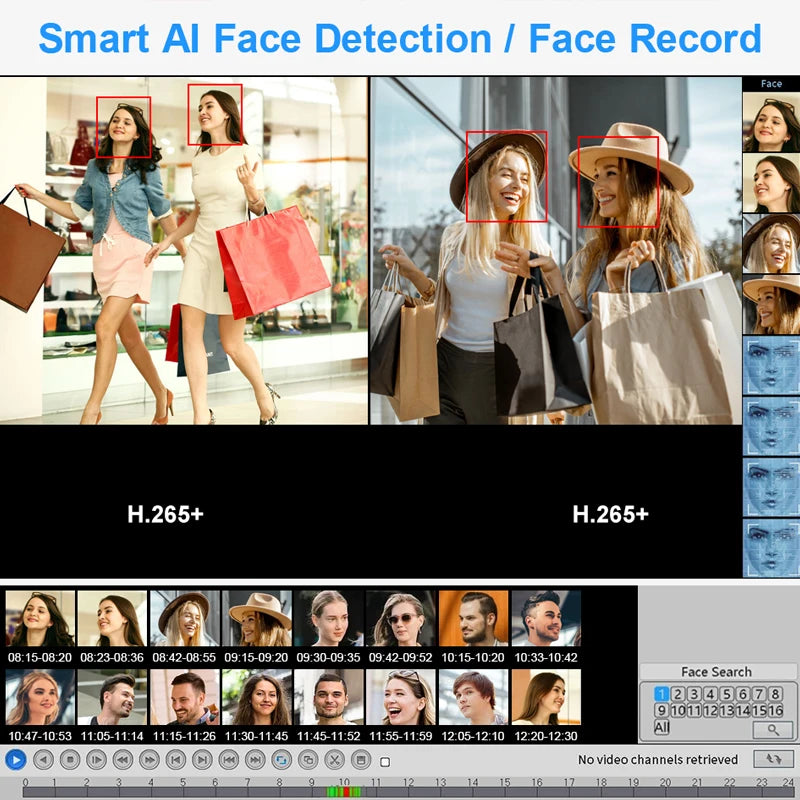 H.265 10/16/32/36-Channel 4K NVR Security Recorder with Face Detection, Motion Alerts, P2P & ONVIF Remote Access