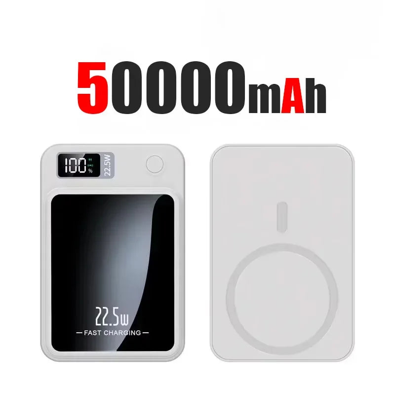 Wireless Magnetic Power Bank 22.5W Fast Charge – 50,000/100,000/200,000mAh Portable Qi Powerbank with 15W Wireless, USB-C & LED Display