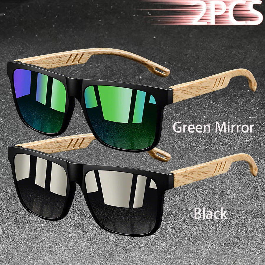 Unisex Square Mirror Sunglasses UV400 Polycarbonate Frame – Classic Fashion Eyewear