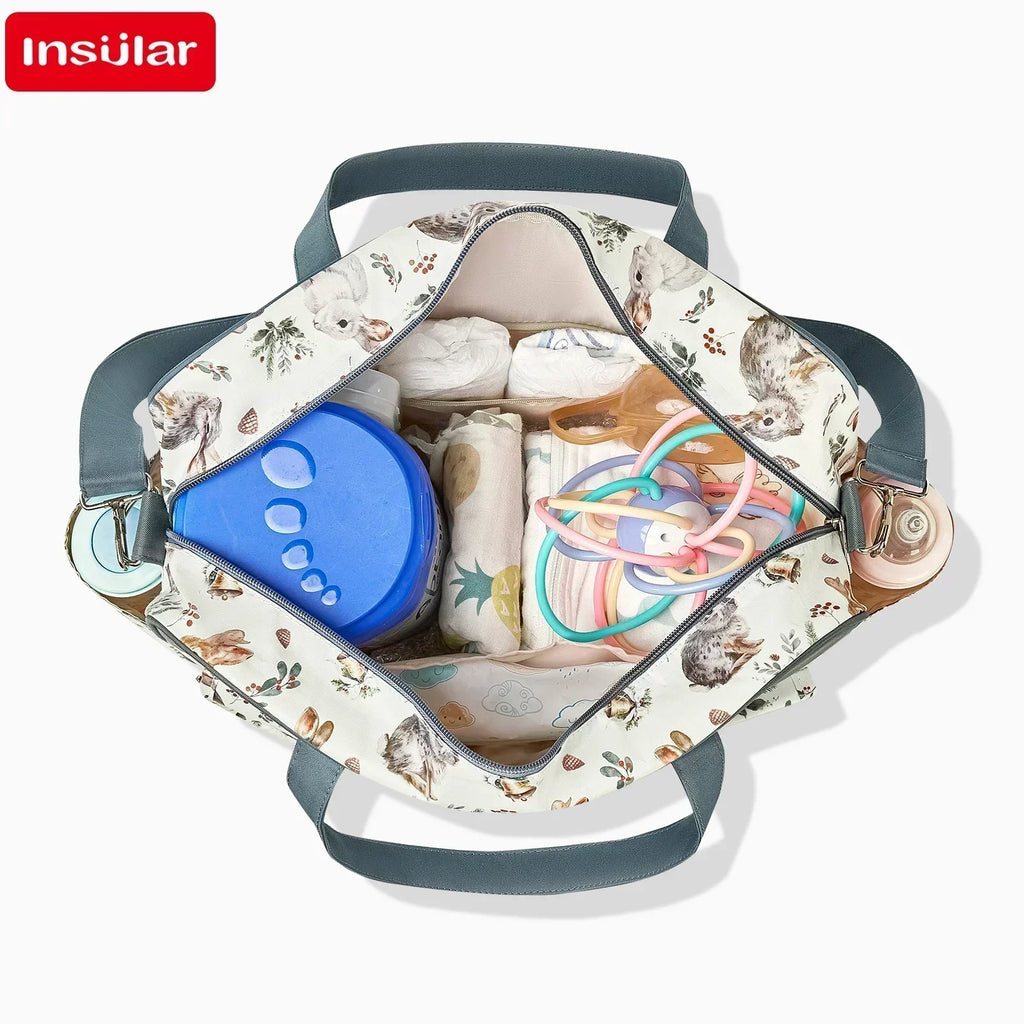 Large Capacity Waterproof Mommy Diaper Bag - Wide-Opening Travel Messenger Crossbody Nappy Bag with Organizer