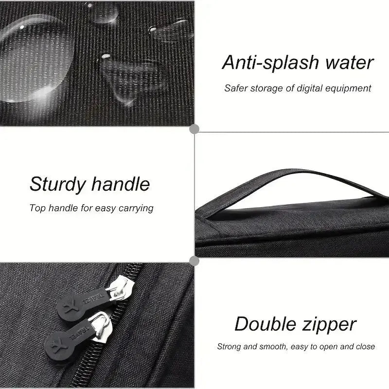 Waterproof Portable Cable Organizer Bag – USB Charger & Cord Travel Case