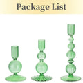 3-Piece Glass Taper Candle Holders and Flower Vases for Wedding Table Centerpiece