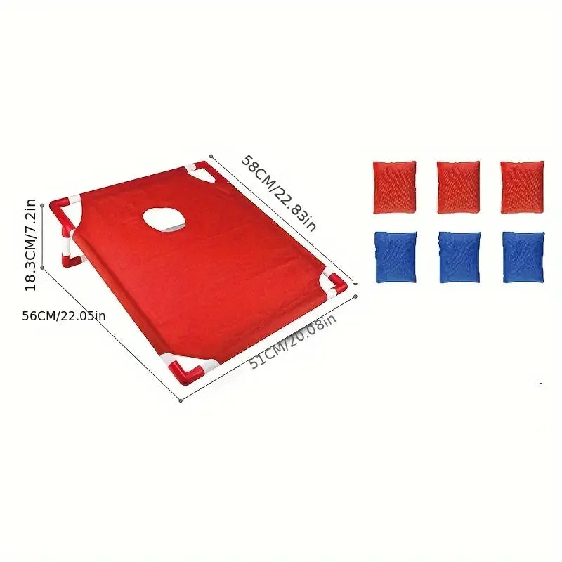 Portable Cornhole Set - Foldable Bean Bag Toss Game for Family & Adults, Outdoor Lawn and Backyard Game with 6 Bean Bags