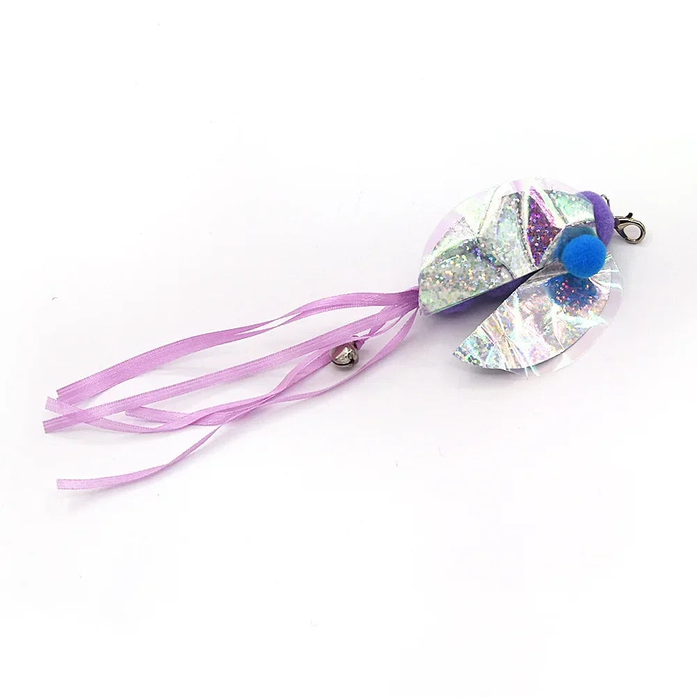 Interactive Cat Feather Toy Refill Kit – Feather Birds, Faux Worm & Foam Ball with Bell for Kittens