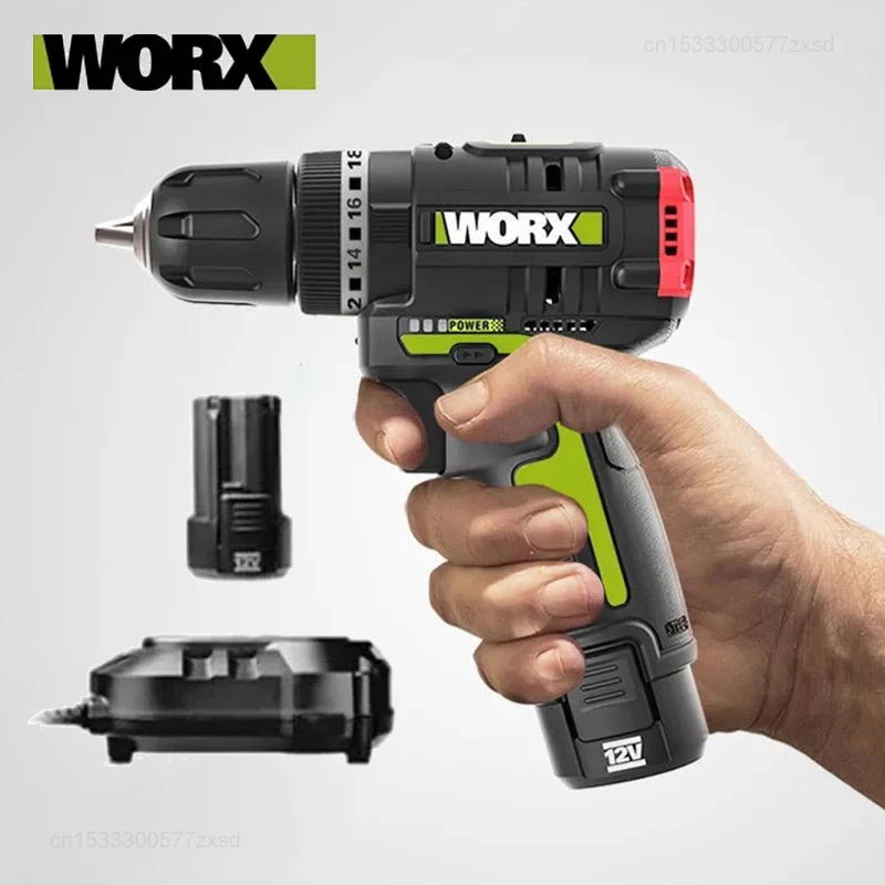 Cordless 12V Brushless Electric Screwdriver Drill 40 N·m 10mm (3/8in) Chuck 2.0Ah Lithium Battery for Home DIY & Metalworking