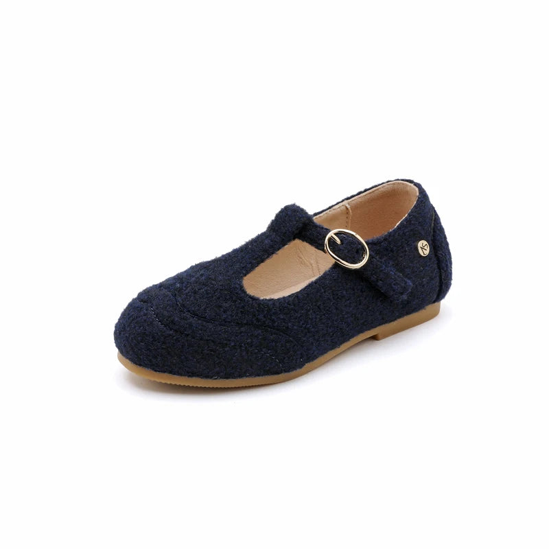 Kids Gray Slip-On Mary Jane Flats – Toddler & Children Oxford Platform Party Shoes (Size 21–37 • 13–22.5 cm / 5.12–8.86 in)
