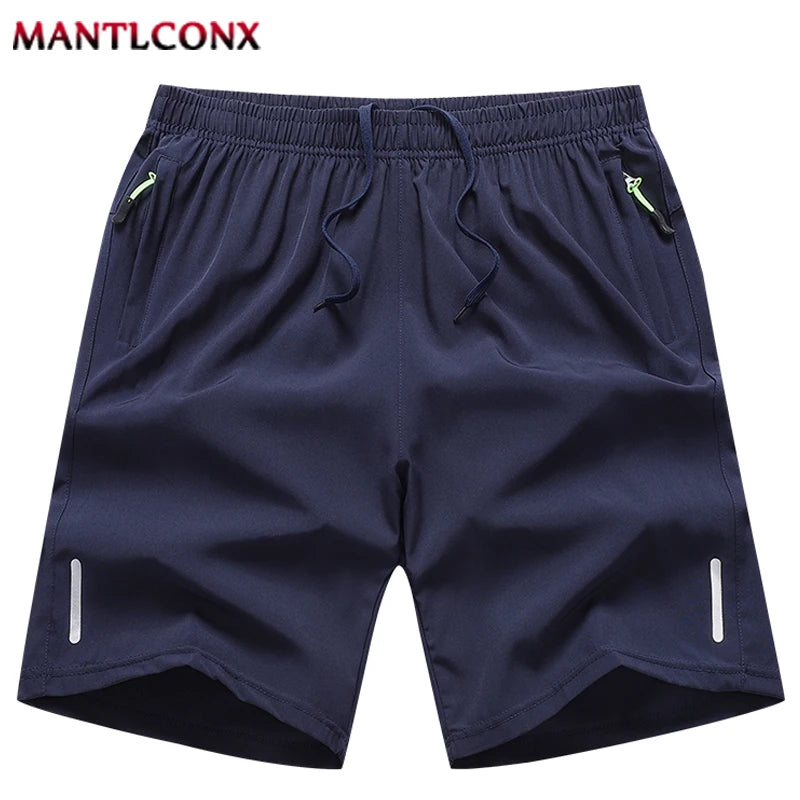 Men's Quick-Dry Summer Running Shorts with Zipper Pockets - Gym & Jogging Sport Shorts (Black, Dark Gray, Dark Blue)