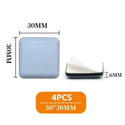 4-Pack Self-Adhesive Furniture Sliders PTFE Felt Floor Protectors - Anti-Scratch Glide Pads for Carpet, Wood, Tile