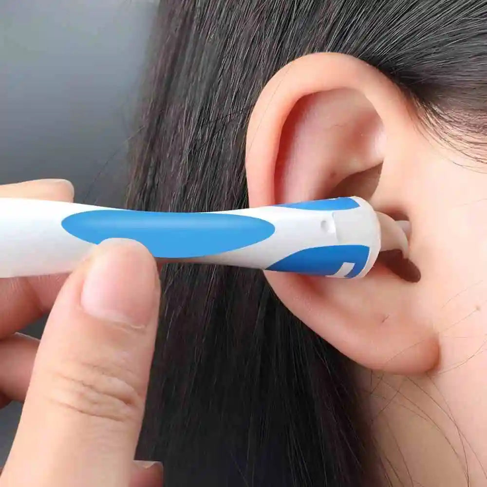 Silicone Ear Wax Remover Tool with 16 Replaceable Soft Tips – Safe Spiral Ear Cleaner for Home & Travel