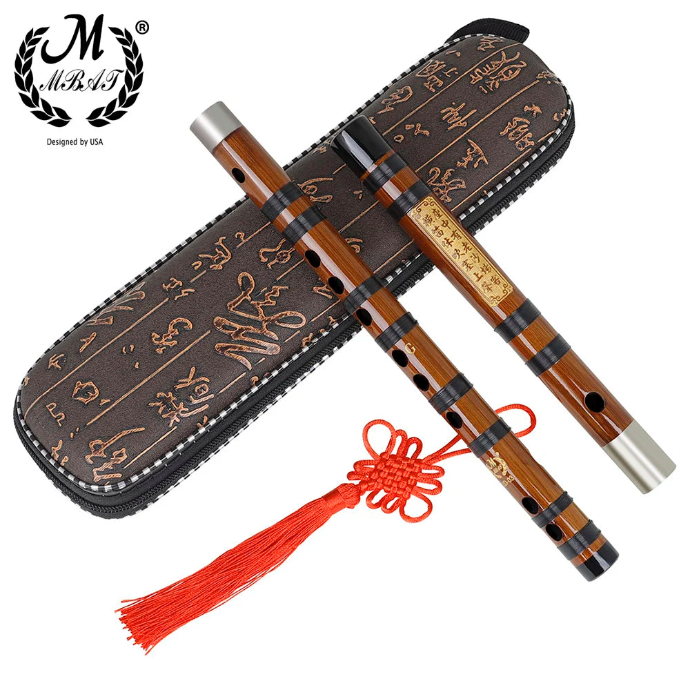Handmade Bamboo Dizi Flute – 2-Piece Transverse Dizi, 8-Year Air-Dried Bitter Bamboo, Keys C/D/E/F/G, Brass Joint, Case & Membrane Included