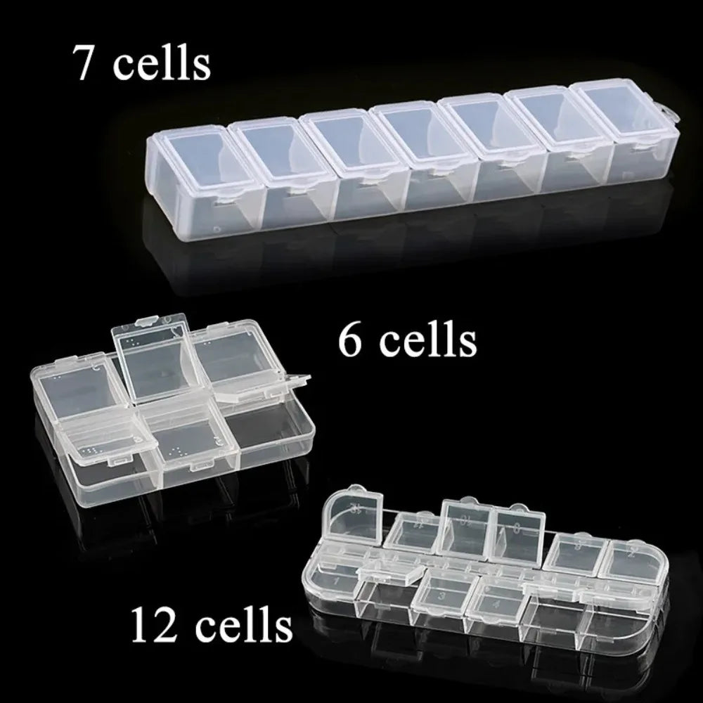 Adjustable Clear Jewelry Storage Box – Plastic Compartment Organizer for Earrings, Beads & Small Accessories