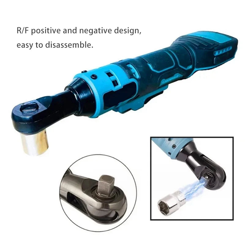 Cordless 3/8-Inch Electric Ratchet Wrench, Rechargeable — 18V Battery Compatible