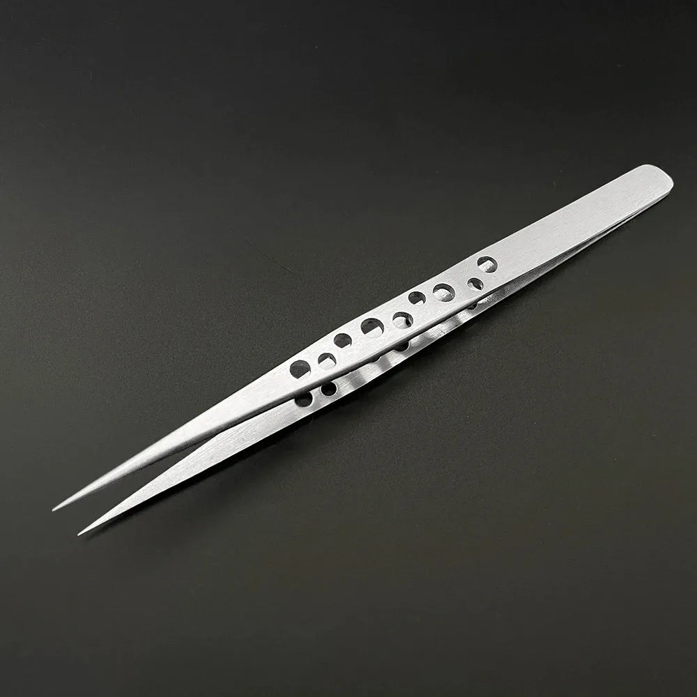 Anti-Static Precision Stainless Steel Tweezers Set - Curved & Straight Tips for Electronics & Phone Repair