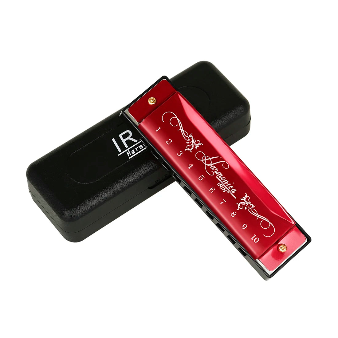 Colorful 10-hole 20-tone C harmonica with case, view 4