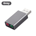 USB to 3.5mm External Sound Card Adapter — Stereo USB Audio to Headphone & Microphone Jack for PC, Laptop, PS4