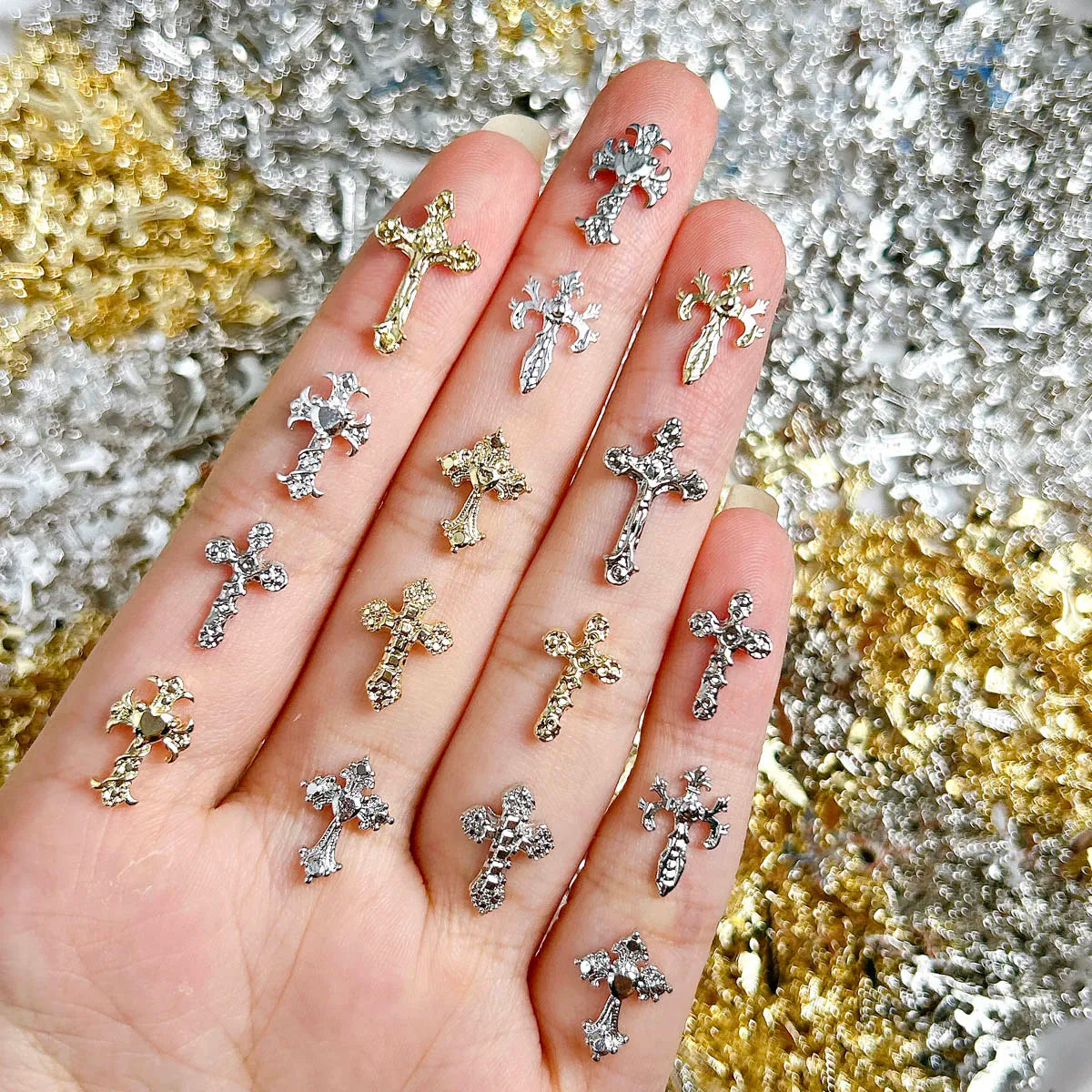 20-Pack 3D Cross Nail Charms for DIY Manicure view 5
