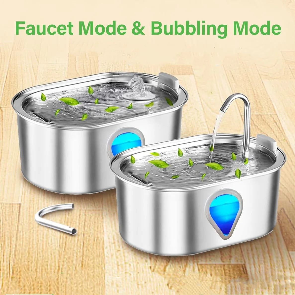 Automatic Stainless Steel Cat Water Dispenser - Rechargeable Pet Fountain, 1.5 L (50 fl oz)