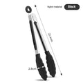 Heat-Resistant Nylon & 430 Stainless Steel Food Clip 7-Inch (18 cm) 1-Pack BBQ Bread Tongs