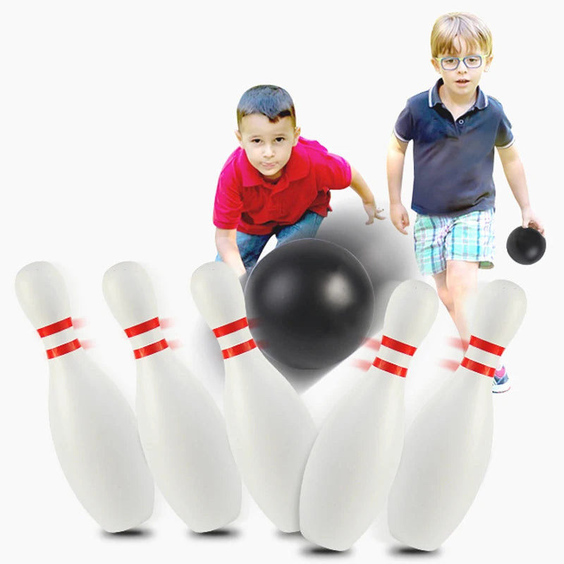 Mini Bowling Set – 2 Balls & 10 Pins Plastic Indoor Outdoor Kids Tabletop Bowling Game