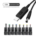 USB to DC 5V/12V Boost Converter Cable — Power Bank Adapter for Router, Modem & Speaker