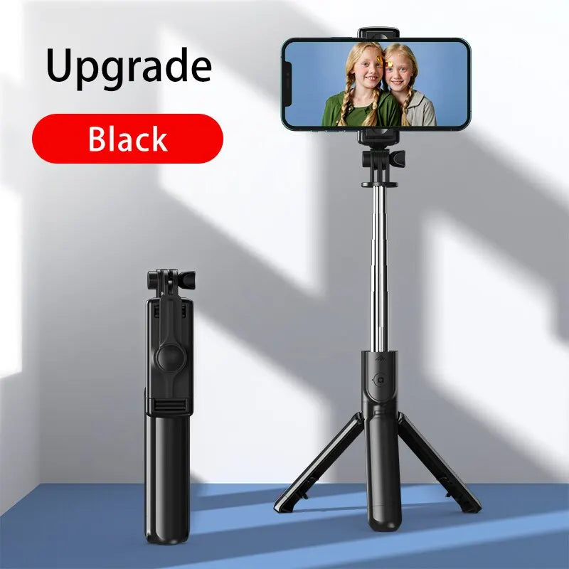 Bluetooth Wireless Selfie Stick & Mini Tripod — Extendable Monopod with Remote Shutter, Phone Holder (Extends to 27.6 in / 70 cm)