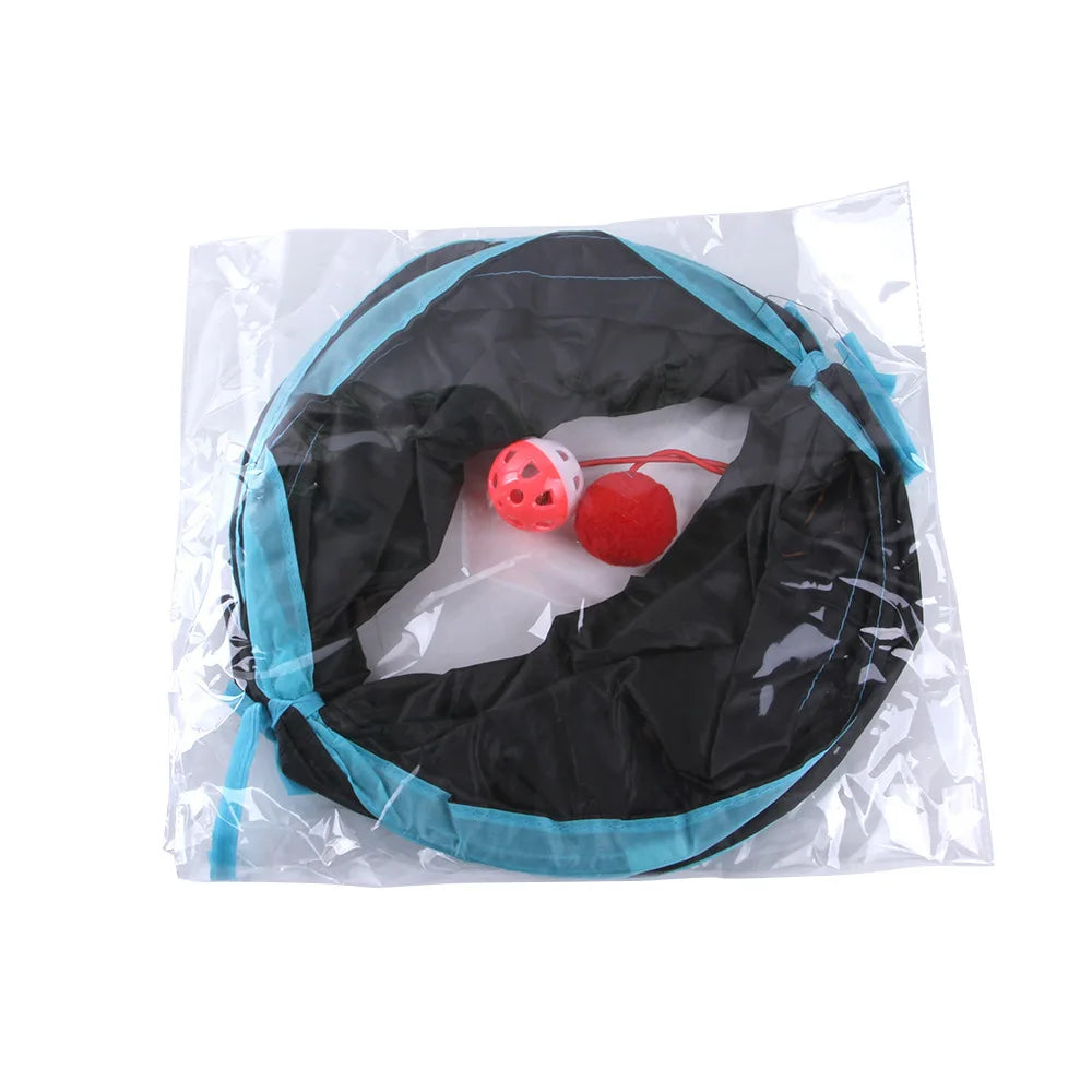 Foldable S-Shaped Cat Tunnel – Collapsible Play Tunnel for Cats, Rabbits & Small Pets, Interactive Crinkle Toy for Indoor Play