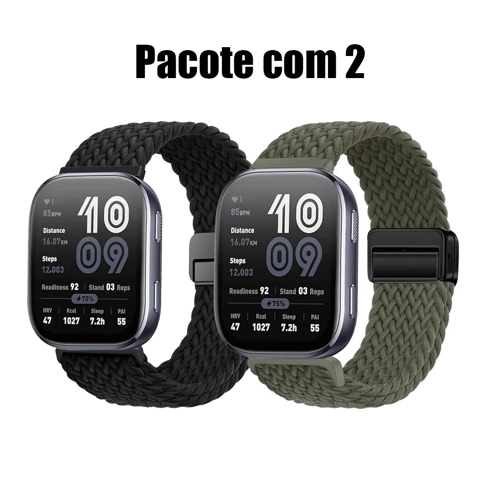 Magnetic Braided Nylon Watch Band — Adjustable Magnetic Clasp Strap for Smartwatches (1-Pack)