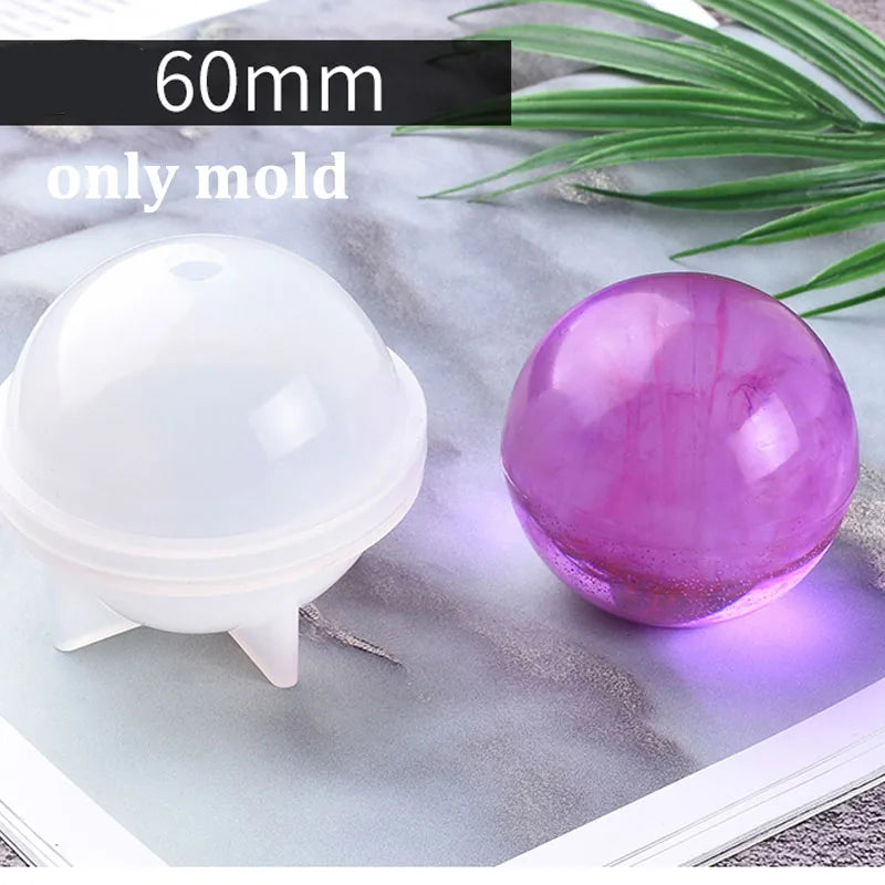 Sphere Silicone Resin Mold 20–100 mm (0.8–3.94 in) Round Clear Ball for UV & Epoxy Resin Crafts