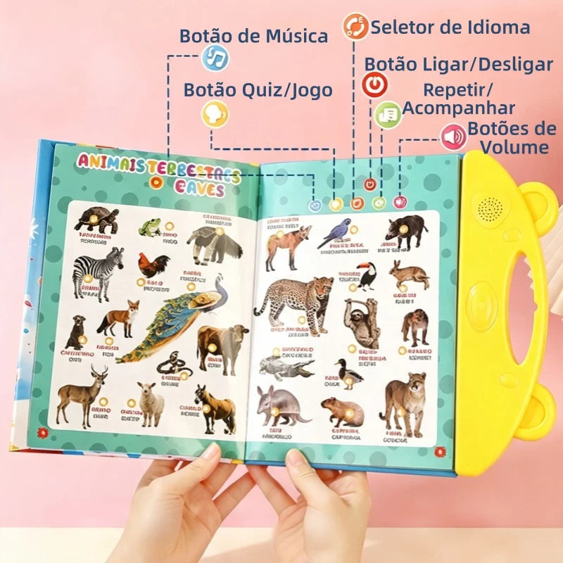 Interactive Bilingual Sound Book for Kids - English & Portuguese Touch-Activated Learning