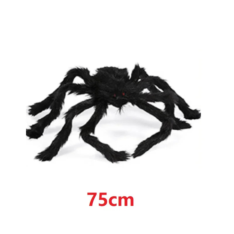 Giant Round Spider Web (150–250 cm / 59–98 in) with Large Hairy Fake Spider – Halloween Yard & Door Scare Prop