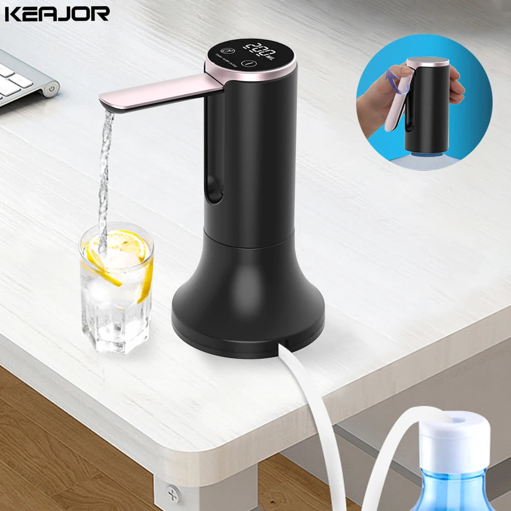 Foldable Electric Water Dispenser Pump Rechargeable 19L (5-Gallon) Automatic Desktop Bottle Pump