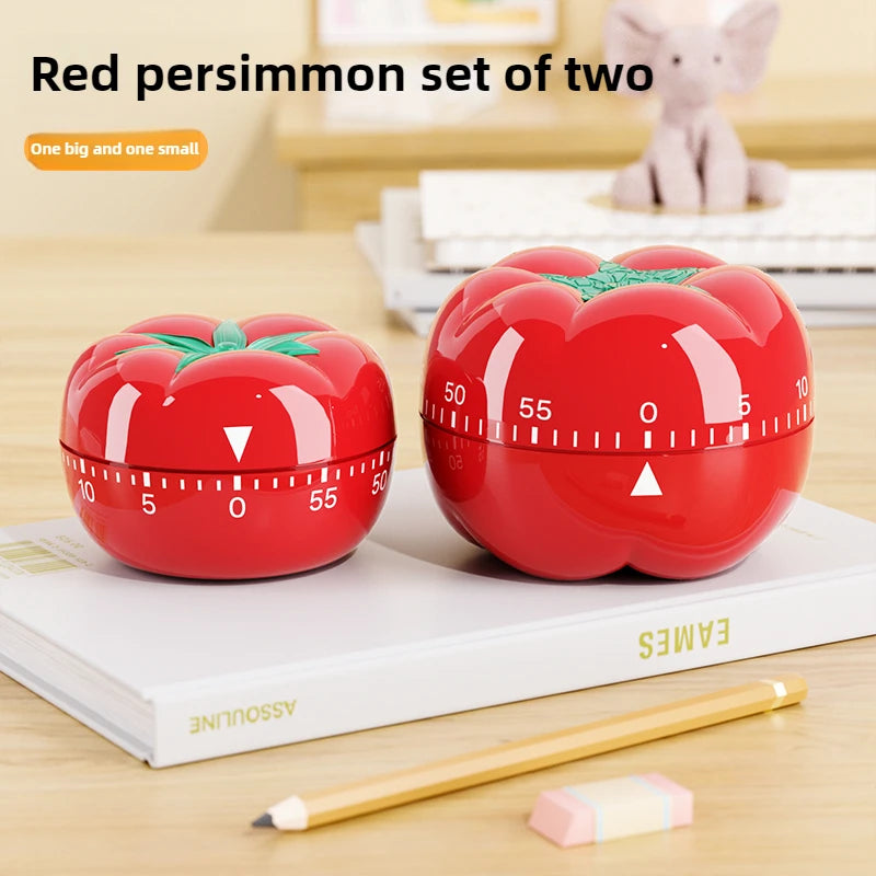 Tomato Kitchen Timer Pomodoro Mechanical Countdown Alarm for Cooking & Productivity