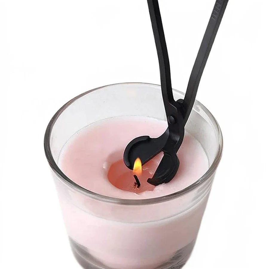 Black Stainless Steel Candle Wick Trimmer Scissors — 7.1 in (18 cm) Candle Cutter for Home Decor