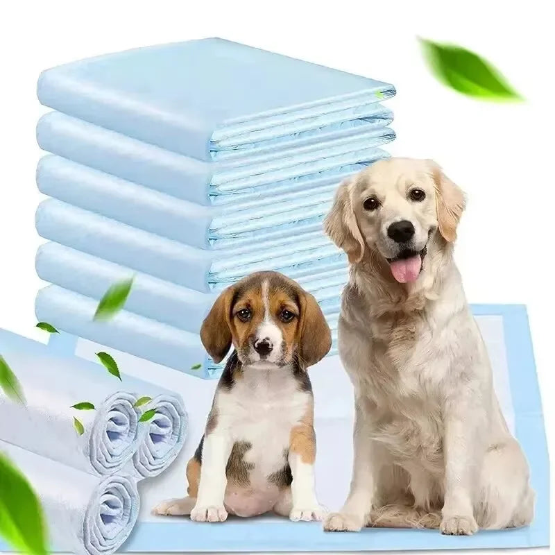 Super Absorbent Disposable Pet Pee Pads - Quick-Dry Dog & Cat Training Diapers, Deodorizing, Cut-to-Size - Multiple Sizes 33×45 / 45×60 / 60×60 / 60×90 cm (13×18, 18×24, 24×24, 24×35 in)