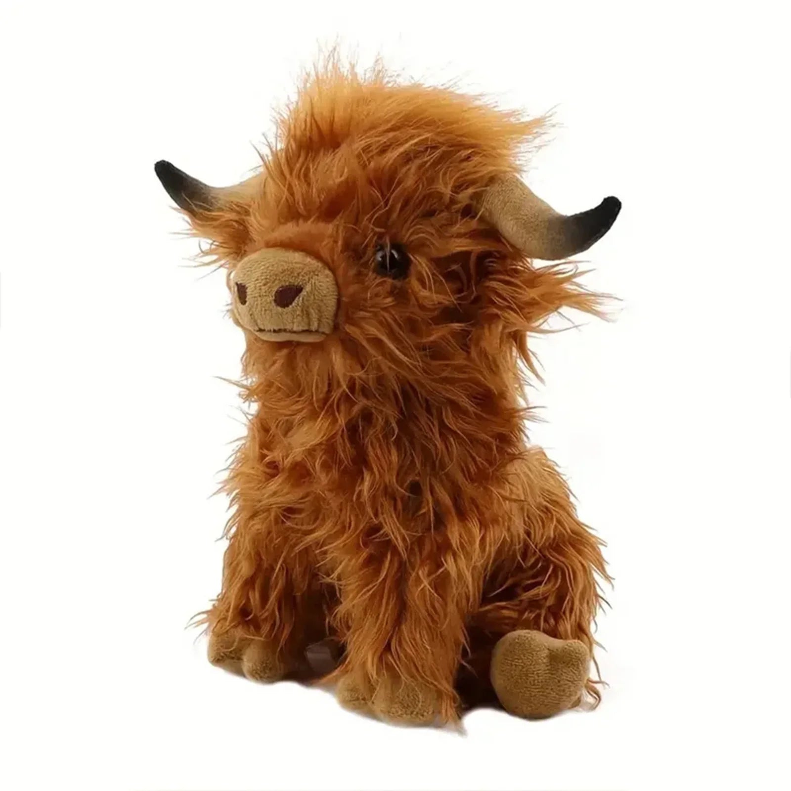 Highland Cow Plush Toy 12 in (30 cm) Soft Stuffed Animal for Kids & Adults - PP Cotton Filled, Multicolor