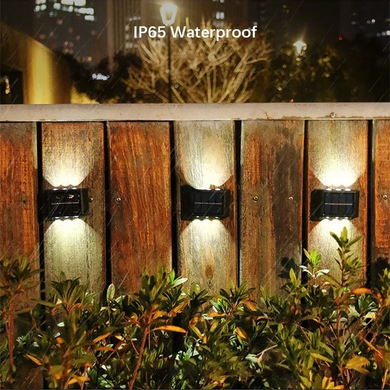 Solar LED Wall Light - Waterproof Dusk-to-Dawn Outdoor Fence & Garden Lamp for Porch, Yard, Walkway, Camping