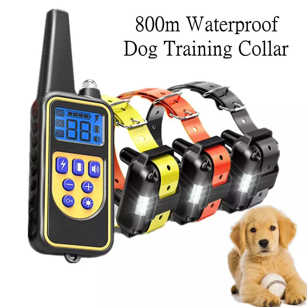 Waterproof Electric Dog Training Collar with Remote — Rechargeable Anti-Bark, Vibration/Shock/Beep, Adjustable up to 26.4 in (67 cm)