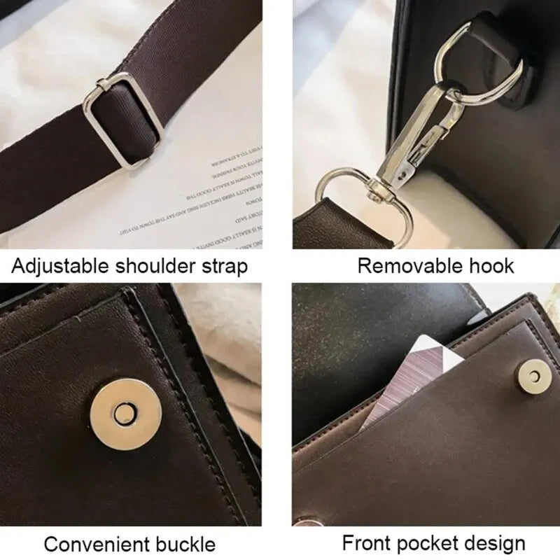 PU Leather Small Flap Crossbody Bag for Women - Travel Handle Shoulder Messenger Handbag