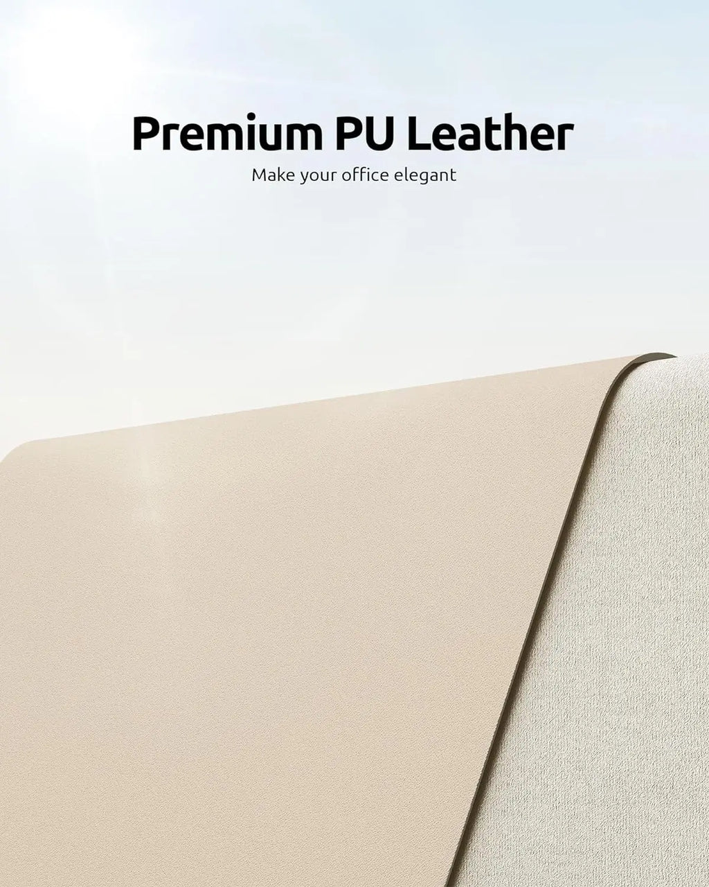 Large PU Leather Desk Pad - Non-Slip Waterproof Office Mouse Pad & Laptop Desk Mat