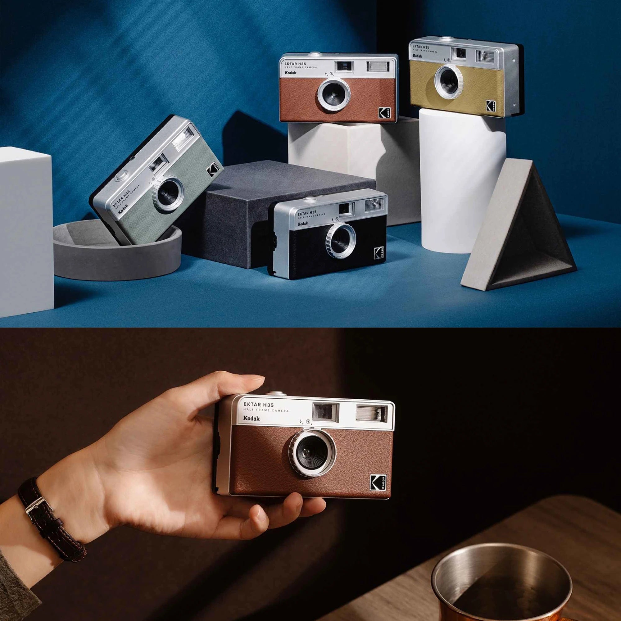 Half Frame 35mm Film Camera with Built-In Flash — Compact Pocket Film Camera, Film-Saving, Lightweight, 4 Colors