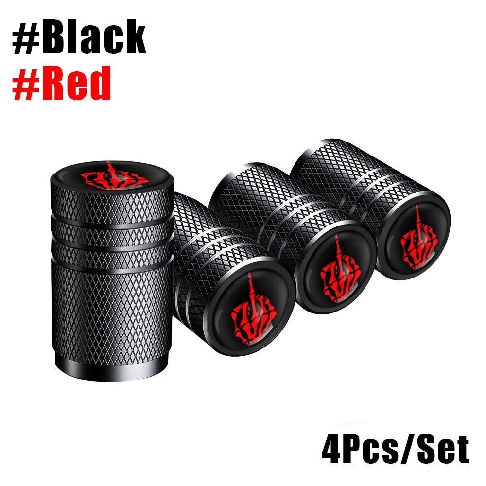 4-Pack Aluminum Tire Valve Stem Caps — Universal Dustproof Air Valve Caps for Car, Bike & Motorcycle